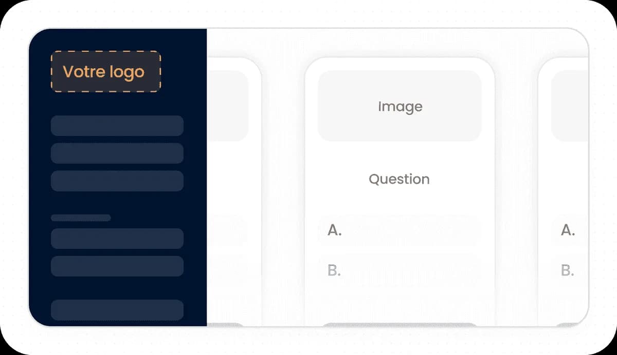 White-label admin interface with the client logo featured