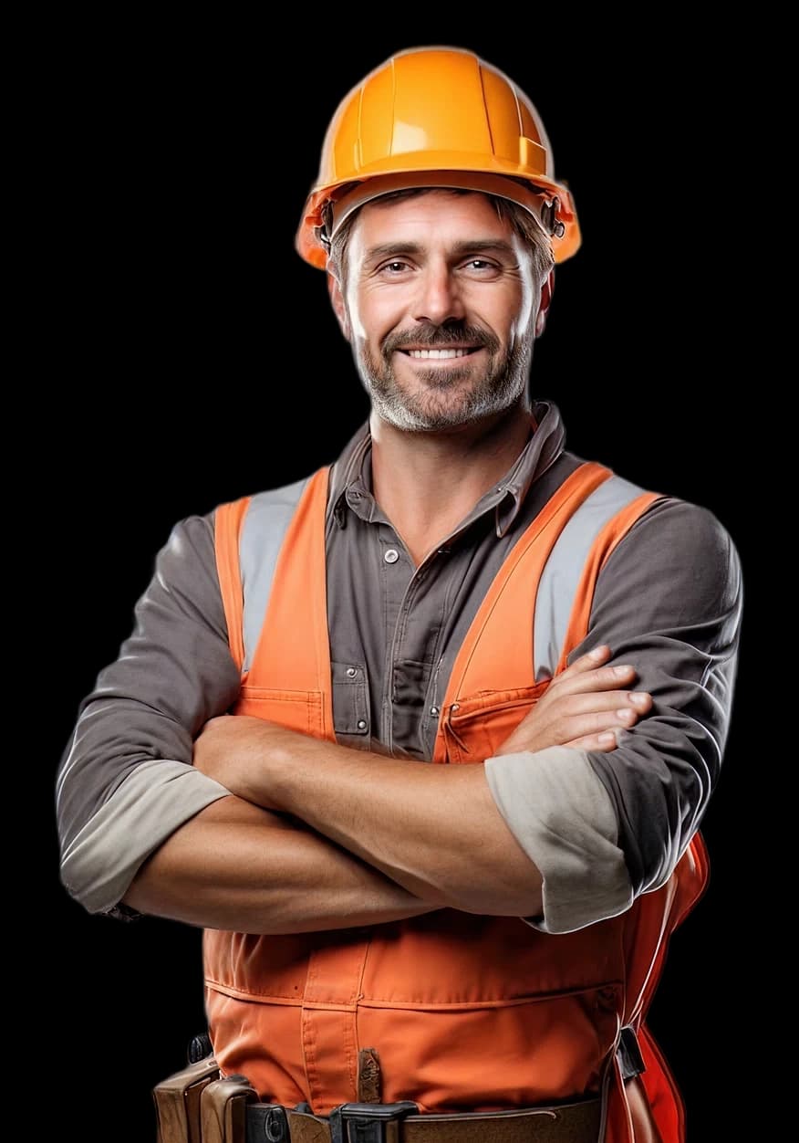 Photo : professionnel en équipement de chantier