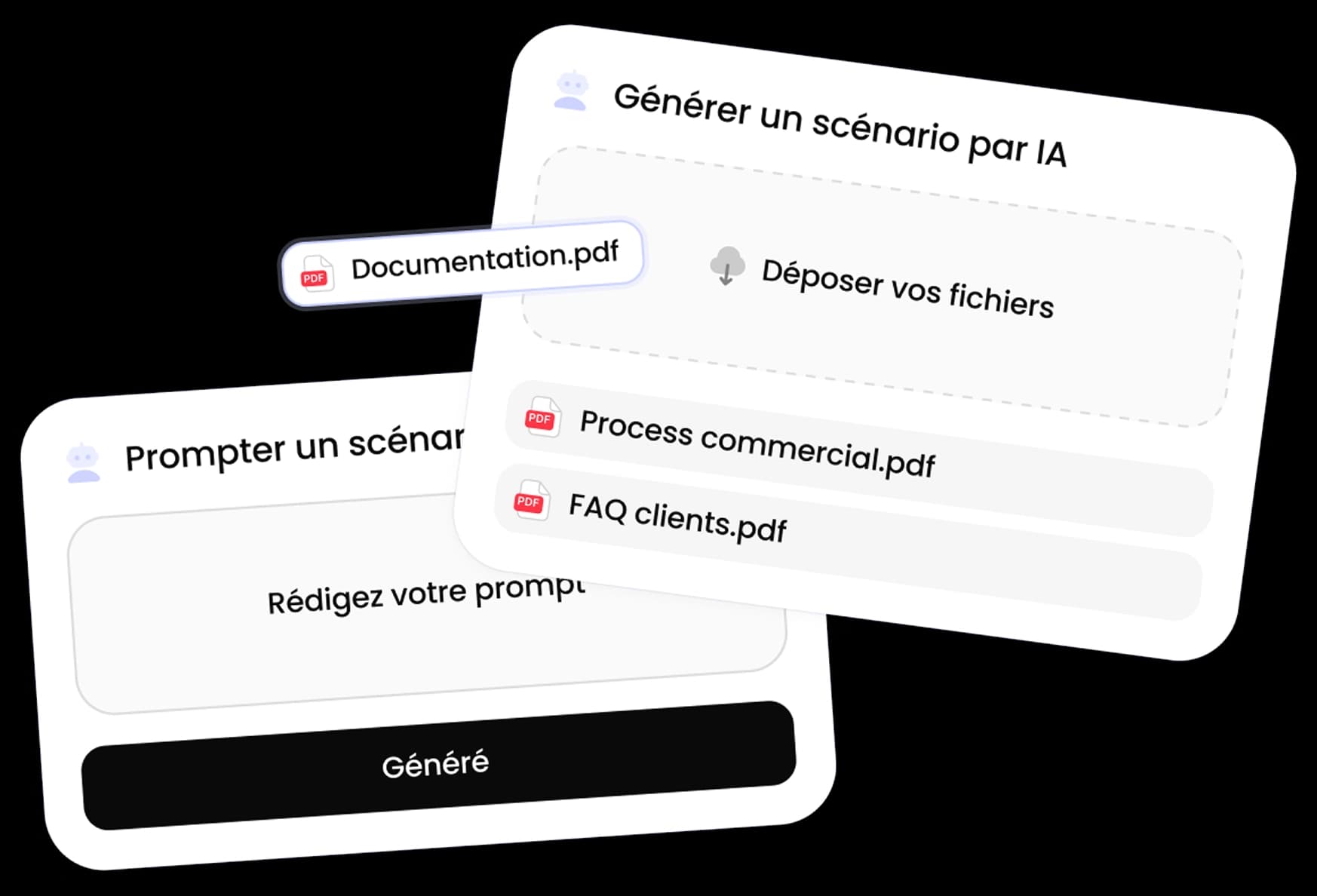 Aperçu : génération d'un scénario à partir de documents.